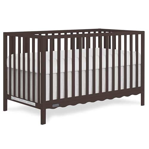 Image of Dream On Me Synergy Wave 5-in-1 Convertible Full Size Baby Crib, Chocolate
