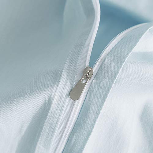 Susybao Cotton Twin Duvet Cover Light Blue Duvet Cover Set Twin Size 2 Pieces 1 Blue Duvet Cover With Zipper Ties 1 Pillow Sham Luxury Ultra Soft Light Blue Bedding Duvet Cover Sets Lightweight #TOP2