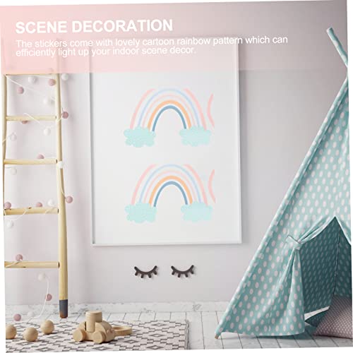 Abaodam Rainbow Self-Adhesive Stickers Window Decals Nativity Decor Wall Stickers For Kids Holiday Wall Sticker Rainbow Wall Mural Kid Room Stickers Cartoon Sticker Wall Decor Nur 2 Sheets #TOP4