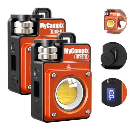 MyCampix Portable Camping Light, 3500LM Adjustable LED Camping Lantern Rechargeable with 2.5-15H Runtime&Screen, Alloy Waterproof Camp Light for Power Outages, Emergency, Hurricane(2-Pack Orange) MyCampix Portable Camping Light, 3500LM Adjustable LED Camping Lantern Rechargeable with 2.5-15H Runtime&Screen, Alloy Waterproof Camp Light for Power Outages, Emergency, Hurricane(2-Pack Orange)