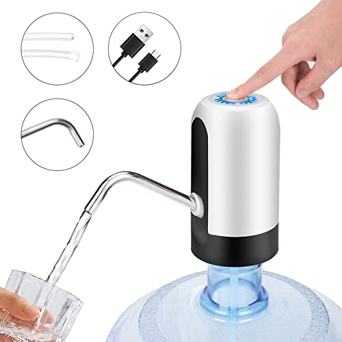 Water Bottle Dispenser 5 Gallon Water Bottle Pump Usb Charging Automatic Drinking Water Bottle Pump, Portable Water Dispenser Pump For Camping, Kitchen, Workshop, Garage-White #TOP7