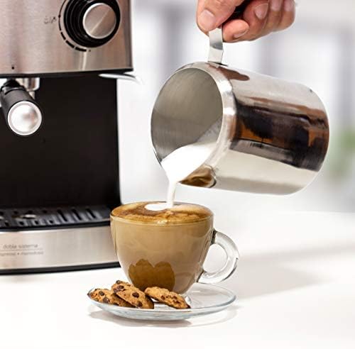 Ufesa CE7240 Siebträgermaschine, Espressomaschine, mit Milchaufschäumer, 20  Bars, mit Gemahlener Kaffee oder Kaffeepads, Tassenwärmer, 1,6 L Wassertank  abnehmbar, 850W, Edelstahl - Amazon.de
