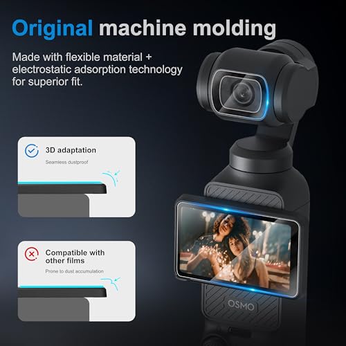 Protector de pantalla DJI Pocket 3 película vidrio templado LCD FiTSTILL 2