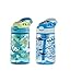 Contigo Aubrey Kids Water Bottle, 2-Pack, 14oz, Dinos & Sharks, Spill-Proof Lid, Dishwasher Safe, Blue & Green