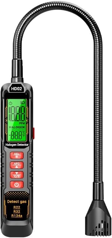 Halogen Leak Detector R22/R32/R134a Gas Detector Analyzer Rechargeable HD02 Refrigerant Gas Air Conditioning Tester Tool