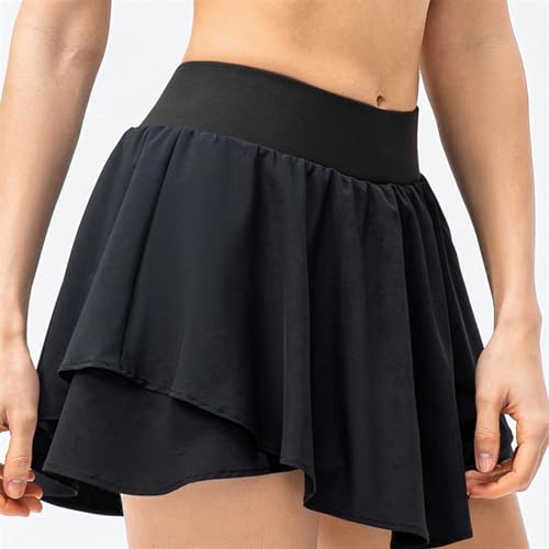 DAGIN Saias de tênis para mulheres com bolsos shorts saias de cintura alta para treino de corrida (c