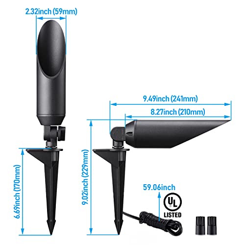 Leonlite 3Cct 5W Low Voltage Landscape Spotlight, 2700K/3000K/4000K Selectable, 12V Led Landscape Lights, 350Lm, Ip65 Waterproof, Etl Listed, Aluminum, Outdoor Uplights For Tree, Black, Pack Of 4 #TOP6