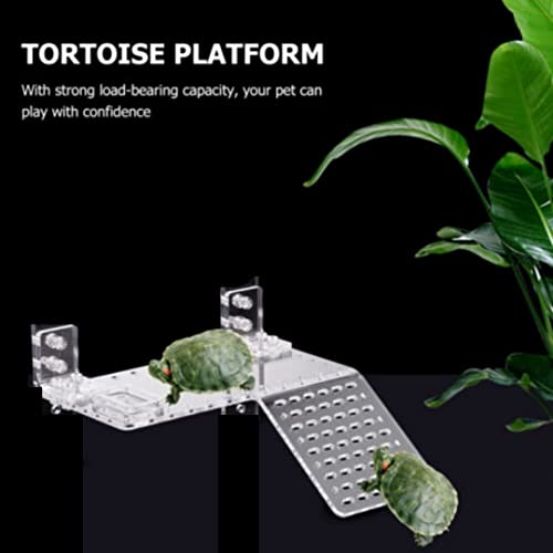 Image of VAYINATO Single Way Acrylic Turtle and Reptile Ramp Basking Area Floating Platform for Aquarium Fish Tank Turtle Tank by Petzlifeworld