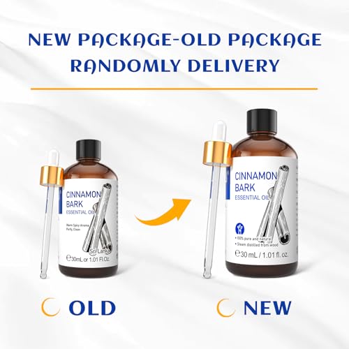 Image of HIQILI Cinnamon Essential Oil for Aromatherapy, Spray & Diffuser | Delivers Invigorating Mind Refreshment, Wide Space Protection, DIY Compatibility & Odor Removal -30mL / 1.01 fl oz