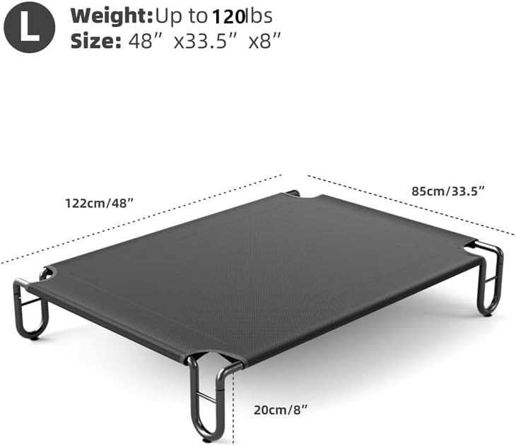 FAYDUDU Elevated Dog Bed Portable Raised Dog Beds with Washable Mesh Cooling Breathable Elevated Pet Bed Large for Indoor and Outdoor Use - Image 3