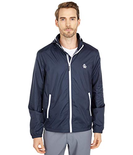 Original Penguin Men's Hidden Hood Windbreaker, Dark Sapphire, XX Large