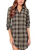 ✔ Característica: Camisa a cuadros,Cuello abotonado, Estilo holgado, Vestido camisero, Tops largos. El diseño simple y elegante de esta blusa, la textura cómoda, la parte superior del cuerpo puede cubrir la carne de su estómago, el diseño vertical puede modificar la línea de su cuerpo. Blusa de mujer Camisas de navidad Vestido de tartán Camisas de navidad para mujer.