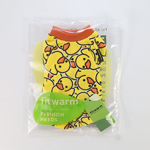Fitwarm Funny Duck Dog Pajamas, Dog Winter Clothes For Small Dogs Girl Boy, Lightweight Velvet Pet Jumpsuit, Cat Onesie, Yellow, Medium #TOP6