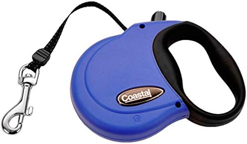 Coastal Pet Power Walker Dog Retractable Leash - Reflective Dog Leash - Stop-and-Release Control Button - Comfort Grip Handle - Blue - X-Small