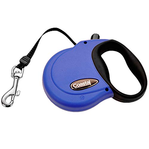 Coastal Pet Power Walker Dog Retractable Leash - Reflective Dog Leash - Stop-And-Release Control Button - Comfort Grip Handle - Blue - X-Small #TOP2