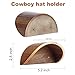 yunmanqiji Cowboy Hat Rack for Wall,2 Pack Wooden Hat Holder,with Satin Finish Hat Hooks,Non-Damage Brim Design Can Keeps Original Shape of Hat, for Western Hat Organizer (Walnut Wood)