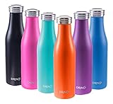 Drinco Stainless Steel Vacuum Insulated Water Bottle | Slim | Double Wall | Wide Mouth | Triple Insulated | Powder Coated Durability |18/8 Grade | 17oz (Orange, 17oz Slim)