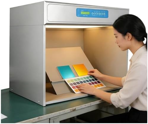 Professional Color Matching Cabinet, Color Assessment Light Booth for Textile Printing & Paint Control, Metamerism Viewing Booth with 6 Light Sources for Accurate Color Evaluation