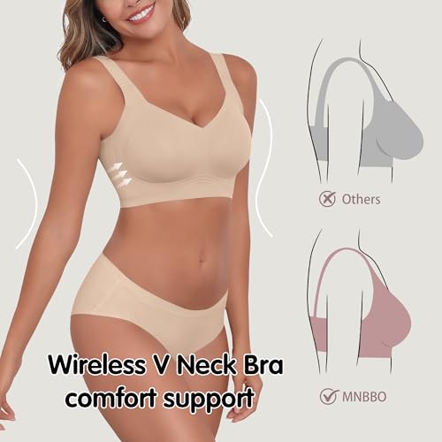 Image of Womens 2025 Seamless Wireless Supportive Bra Push Up Comfort Soft No Underwire Full Coverage T-Shirt Bras (M-4XL)