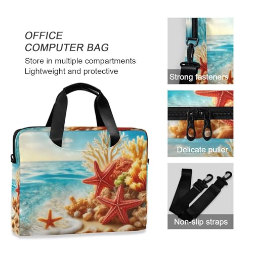 Funda portátil con estampado de estrella de mar coral miniatura 6