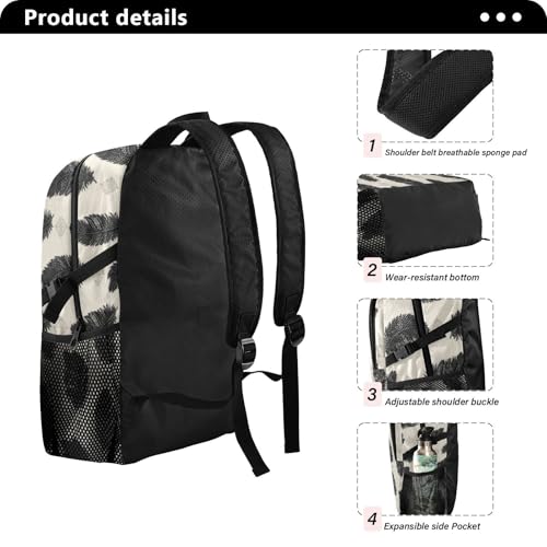 AIXIWAWA Lightweight Hiking Backpacks Tribal Feather Print, Foldable Waterproof Daypack for Commute Travel4