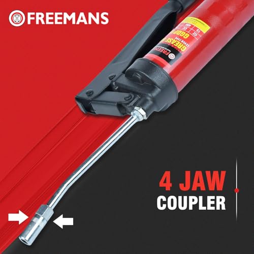 Image of FREEMANS GGDP15 Heavy Duty Lever Type Grease Gun with Lock Lever Mechanism | Dual Piston | 2.4gm /Stroke | T-Type Pulling Rod | 6000PSI, Use For Automotive, Industrial, Agriculture, Construction etc.