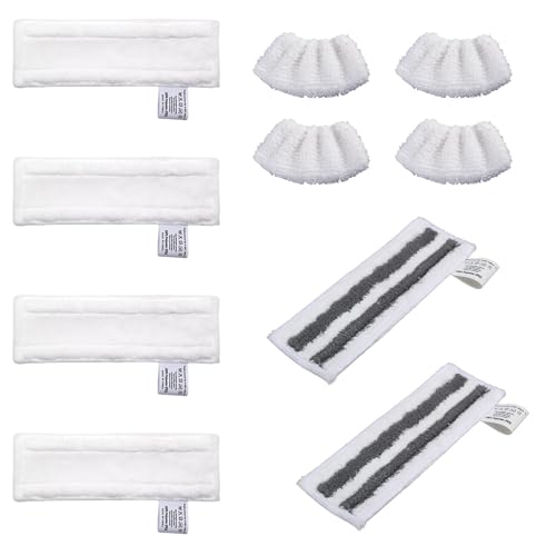 FINEVERNEK 10 Pezzi Accessori per Pulitore a Vapore Kärcher Easyfix SC2 SC3 SC4 SC5 SV7, Set di Panni in Microfibra, 4 Teli in Microfibra + 2 Panni Abrasivi + 4 Panni per Ugelli Manuali Microfibe