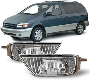 Winjet Compatible with [1998 1999 2000 2001 2002 2003 Toyota Sienna] Driving Fog Lights + Switch + Wiring Kit, clear lens, WJ30-0404-09