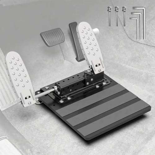 OceanicEcho Left Foot Accelerator Pedal for Disabled Drivers Portable Adjustable Gas Pedal Conversion with Quick Release & Footrest All-Metal Split Design Fits Most Automatic Vehicles