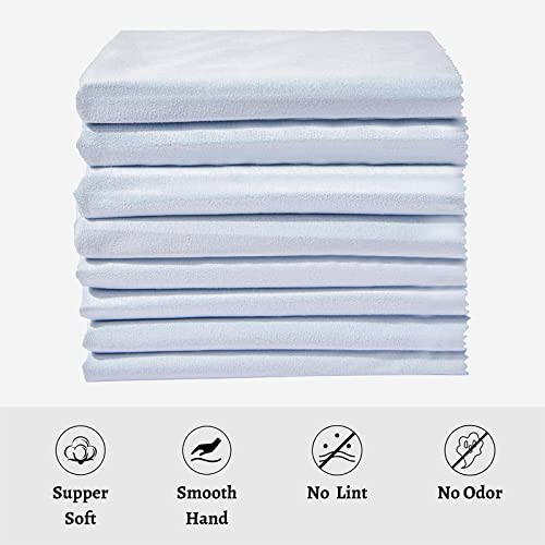Catiflin 8 Pack Large Instrument Cleaning Cloth, Lint Free Guitar Cleaning Cloth, Soft Polishing Cloth For Flute, Cello, Viola, Violin, Trumpet, Clarinet, String Instruments (12"X12", Light Blue) #TOP1