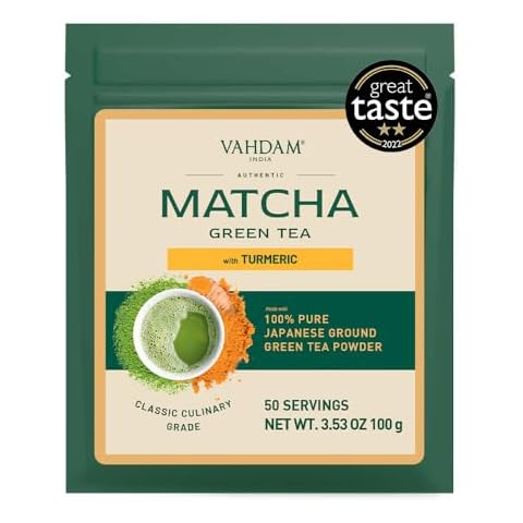 VAHDAM, Japanese Turmeric Matcha Green Tea Powder Sourced Cover