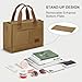 KKXIU Oversize Canvas Tote Bag for Women with Zipper and Compartments Crossbody Work Bible Messenger Purse Bag With Pockets - Brown
