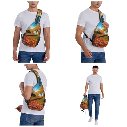 Bolso cruzado de pecho para hombres y mujeres negro miniatura 7