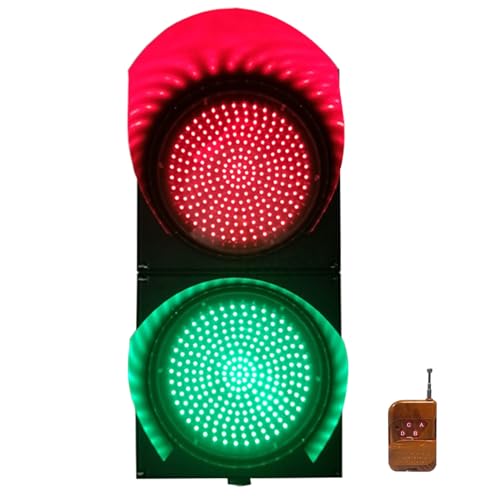 300mm(12inch) LED Traffic Stop Light Indicator Light, Red/Green Stop and Go Light with Remote Control, Dock Bay Warning Light (AC220V)