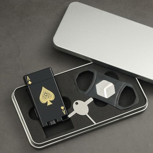 Encendedor y cortador con llama doble ajustable, negro miniatura 4