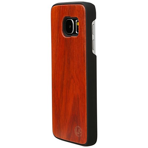 Ultratec Funda protectora para Samsung S7, funda tipo libro con ojo especial, funda de madera natural de palisandro