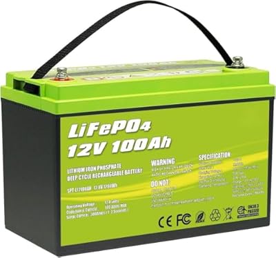 ACOPOWER 12V 100Ah LiFePO4 Deep Cycle Lithium Battery with Built-in 100A BMS, Each Battery Can Support 1280W Power Output, Perfect for Solar, RV, Marine, Home Storage and Off-Grid