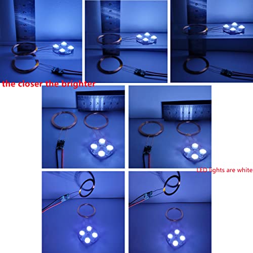 12V 50mm Distance Wireless Charging Wireless Transmitter + Receiver 4 pcs 1W high Power LED Power Charger Transfer2