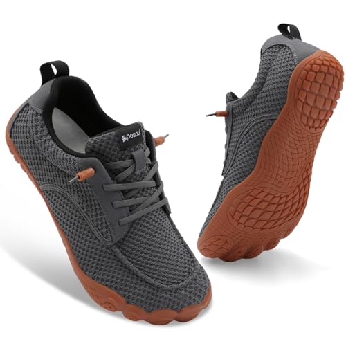 Spesoul Mens Barefoot Shoes Wide Hiking Shoes Zero Drop Minimalist Sneakers Lightweight Breathable Slip On for Water Trail Running Workout Grounded Walking 10 Wide Darkgrey