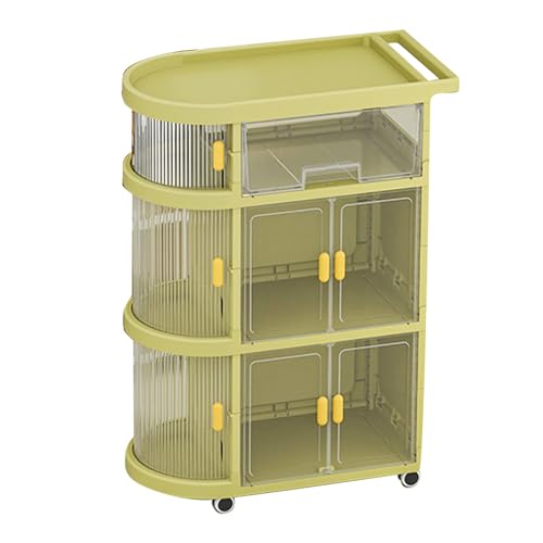 Organizador de Carrinho de Fraldas para Bebês de 4 Camadas, Carrinho Utilitário Dobrável para Armaze