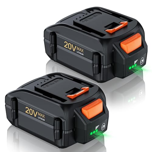 Bonadget Upgraded 6.5Ah Battery for Worx 20V WA3525 WA3575 WA3520 WA3578 WA3674 WA3669 WG323 WG261 Lawn Mower Weed Eater Trimmer Blower Lithium-ion