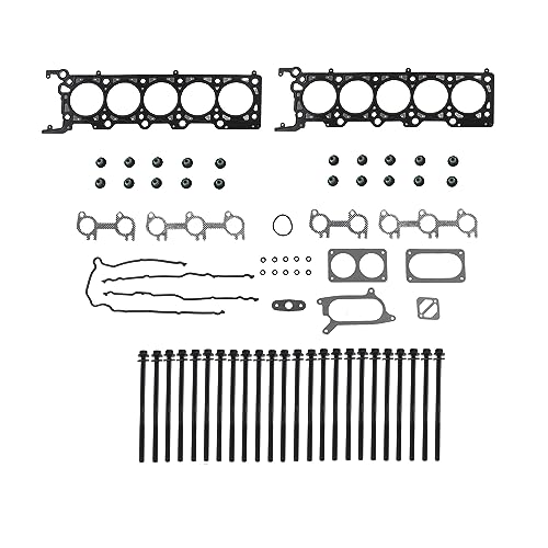 Image of DNJ HGB4183 Engine Cylinder Head Gasket Set with Head Bolt Kit, Complete Repair Set for 1997-2002 Ford E-350 Econoline 6.8L 415cid V10 SOHC