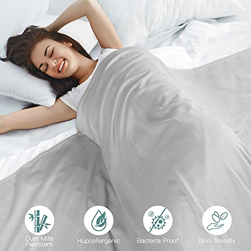 Cooling Bamboo Blankets,Queen Size Breathable Travel Summer Cool Blankets For Hot Sleeper Night Sweat, Cozy Soft Cold Throw Lightweight For Bed Couch All-Season Uses, 79"X86", Gray #TOP2