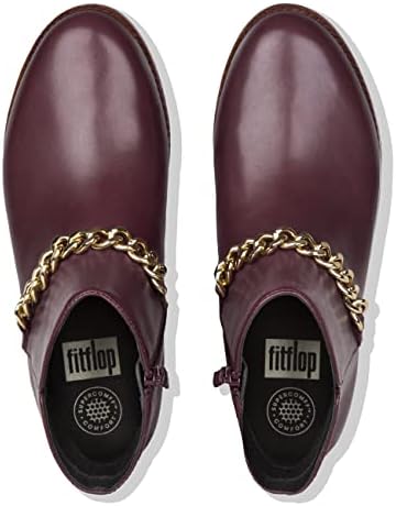 FitFlop Womens Pia Chain Leather Boot Shoes, Deep Plum, US 5 | Image 2