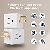 Multi Plug Wall Outlet 2-Pack,3 Prong Adapter Wall Outlet Extender, Electrical Outlet Extender, Grounded Outlet Splitter, Cube Tap 3-Way Power Plug Expander for Home and Office, White