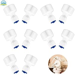 Beber Agua De Osmosis Inversa Conector Rápido Osmosis Inversa de Filtro de Agua 10 Piezas Accesorios de Conector 1/4 Tubo a 1/2 Hembra, Rápida Conexión Agua Purificador Tubo, Conector Ósmosis para Industria Alimentaria o Bebidas