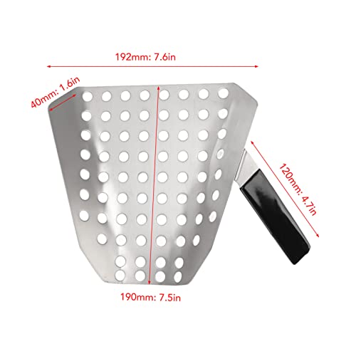 French Fries Shovel, Non-Slip Stainless Steel Funnel Scoop Ice Scoop, Fry Bagger Scooper Chip with Handles for Home Kitchen - Image 2