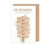 Edition Seidel Premium Glückwunschkarte zur Jugendweihe mit Umschlag. Jugendweihekarte Karte Grußkarte Spruch Sprüche Mädchen Junge Jugendliche Wegweiser Erfolg Glück Wünsche (JW147 SW026)