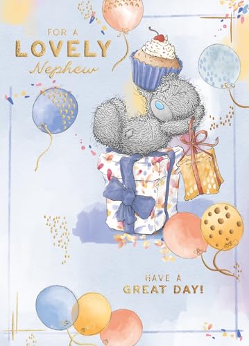 Me To You Tatty Teddy Cute Birthday Card For A Lovely Nephew 5 x 7 Inches - Offical Collection
