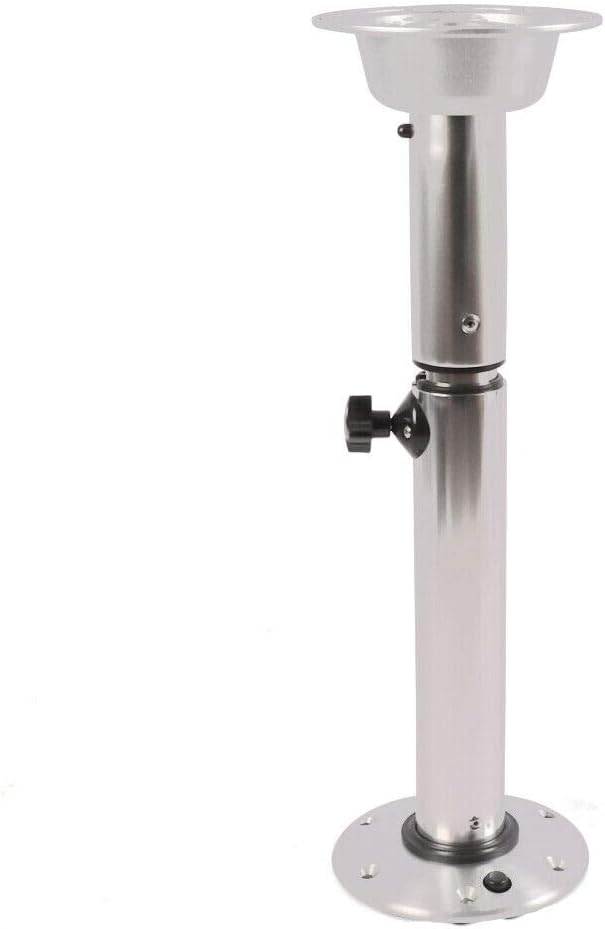 Eapmic 7 Ajustable Height Aluminum Table Pedestal Stand Base 22"-28" for Bar Table Marine Boat Caravan Motorho, Sliver